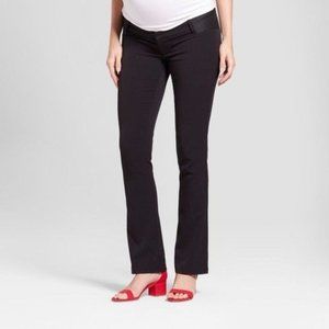 Isabel Maternity Black Mid-Rise Inset Panel Bootcut Maternity Trousers size 8
